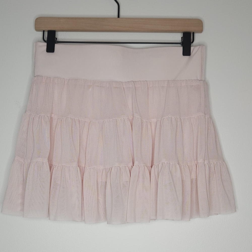 Forever 21 Light Pink Tiered Mini Skirt